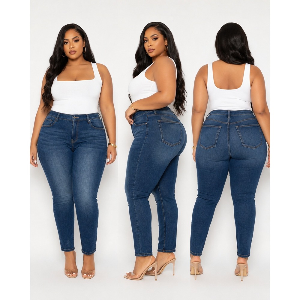 Collusion x001 Skinny Curve Jeans Womens US 20 Medium Wash Blue Stretch Denim